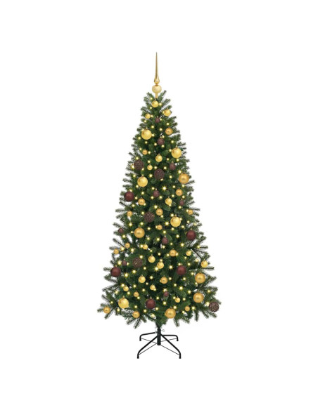 Albero di Natale artificiale con 300 LED Verde 180 cm PE e PVC