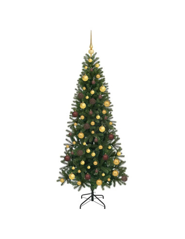 Albero di Natale artificiale con 300 LED Verde 180 cm PE e PVC