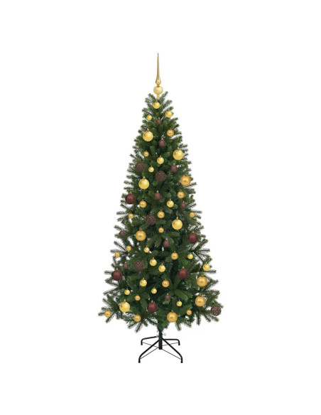 Albero di Natale artificiale con 300 LED Verde 180 cm PE e PVC