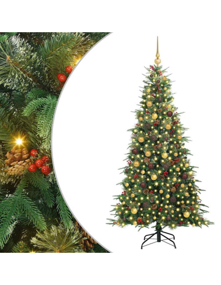 Albero di Natale Artificiale con Rami Pieghevoli Verde 210 cm