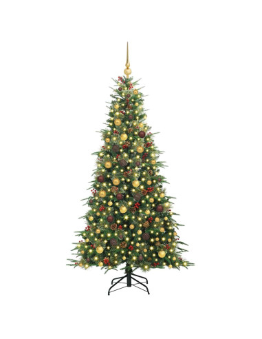 Albero di Natale Artificiale con Rami Pieghevoli Verde 210 cm