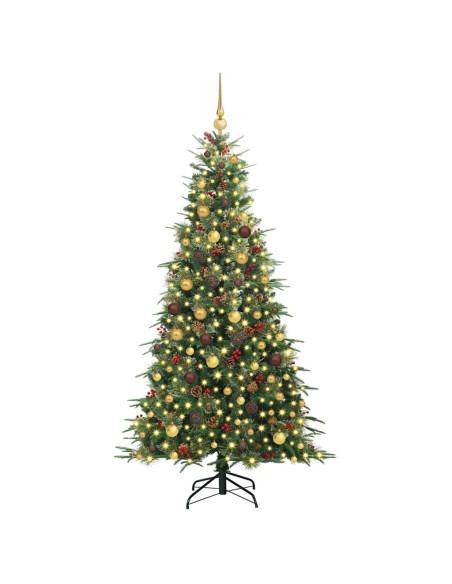 Albero di Natale Artificiale con Rami Pieghevoli Verde 210 cm
