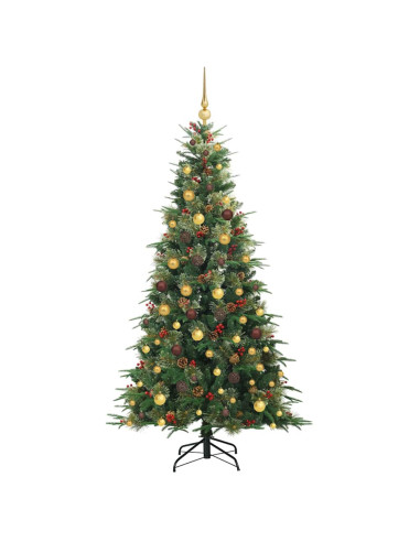 Albero di Natale Artificiale con Rami Pieghevoli Verde 210 cm