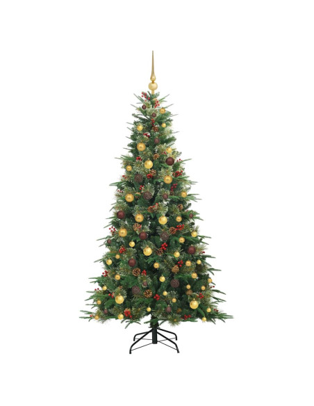 Albero di Natale Artificiale con Rami Pieghevoli Verde 210 cm