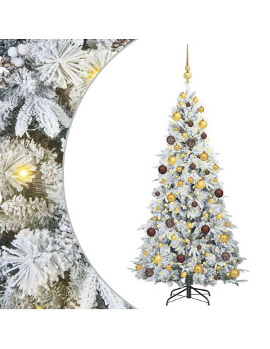 Albero di Natale Artificiale con Rami Pieghevoli Bianco 180 cm