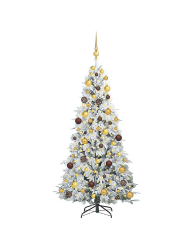 Albero di Natale Artificiale con Rami Pieghevoli Bianco 180 cm