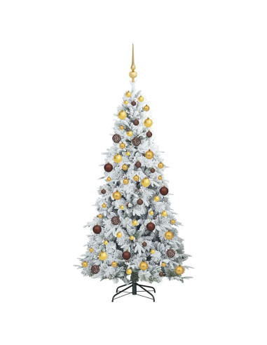 Albero di Natale Artificiale con Rami Pieghevoli Bianco 180 cm