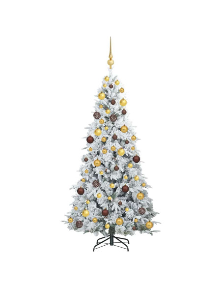 Albero di Natale Artificiale con Rami Pieghevoli Bianco 180 cm