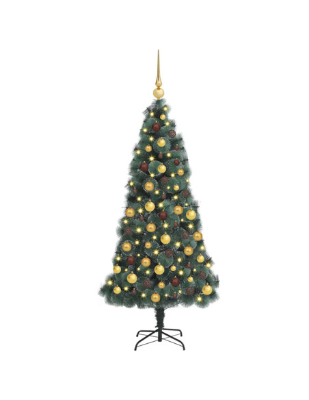 Albero di Natale artificiale pre-illuminato con set di palline