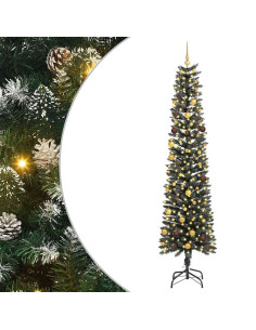 Albero di Natale artificiale con 300 LED Verde 240 cm 2
