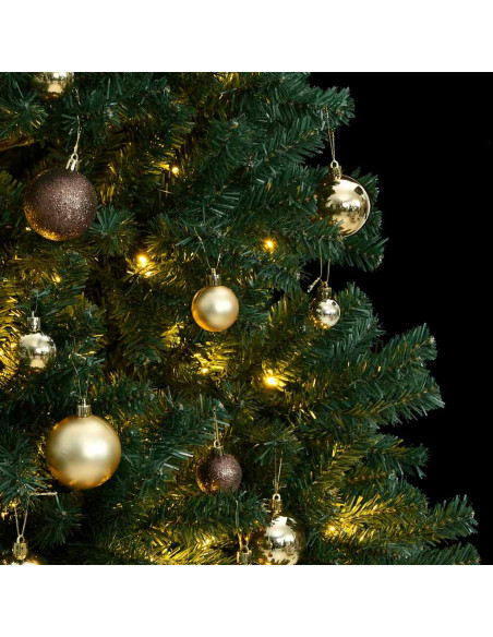 Albero Natale Incernierato con 300 LED e Palline 180 cm