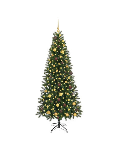 Albero di Natale artificiale con 300 LED Verde 210 cm PE e PVC