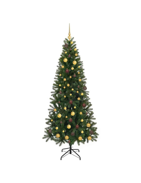 Albero di Natale artificiale con 300 LED Verde 210 cm PE e PVC