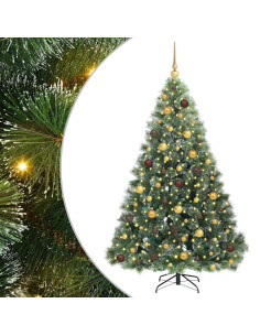 Albero di Natale artificiale con 300 LED Verde 180 cm PE e PVC 2