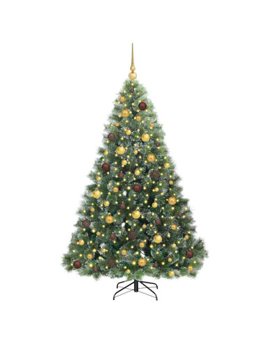 Albero di Natale artificiale con 300 LED Verde 180 cm PE e PVC
