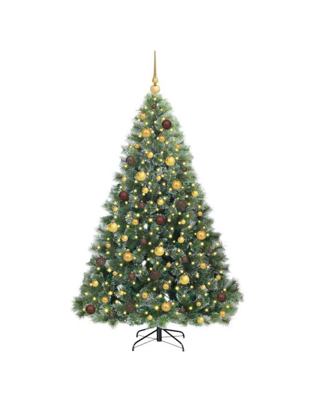 Albero di Natale artificiale con 300 LED Verde 180 cm PE e PVC