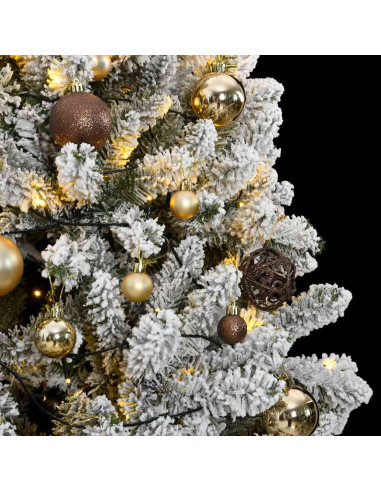 Albero Natale Incernierato con 300 LED e Palline 180 cm