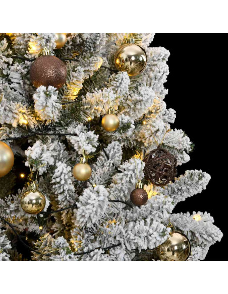 Albero Natale Incernierato con 300 LED e Palline 180 cm