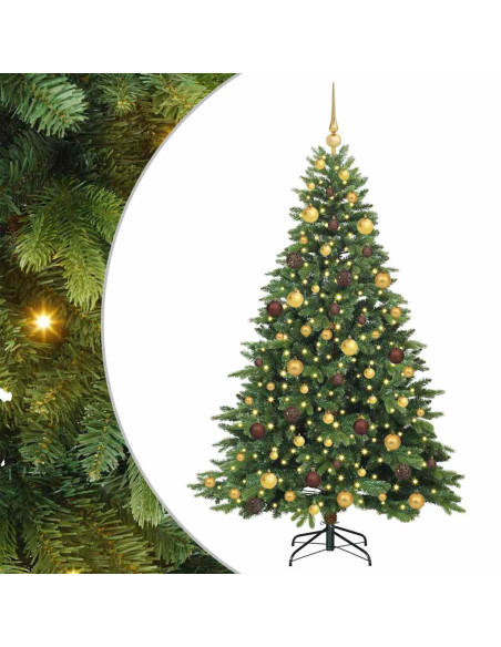 Albero di Natale artificiale con 300 LED Verde 180 cm PE e PVC