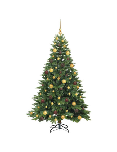 Albero di Natale artificiale con 300 LED Verde 180 cm PE e PVC