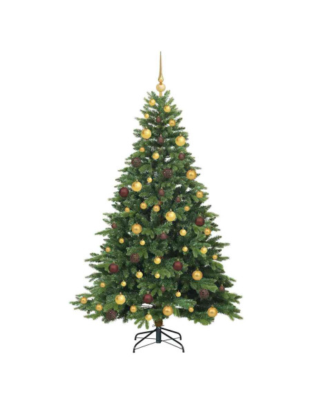 Albero di Natale artificiale con 300 LED Verde 180 cm PE e PVC
