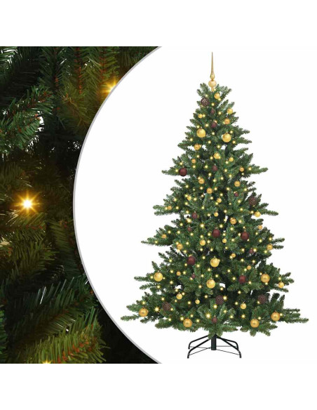 Albero di Natale Artificiale con Rami Pieghevoli Verde 210 cm