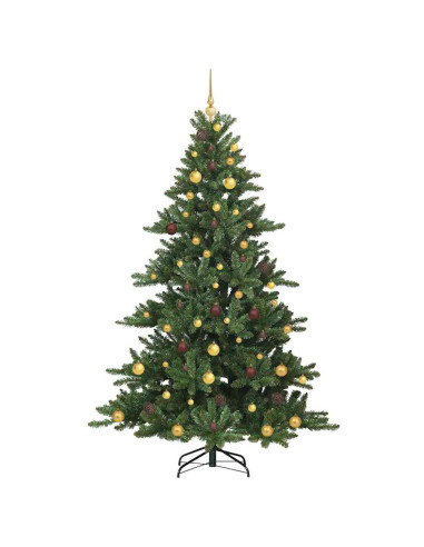 Albero di Natale Artificiale con Rami Pieghevoli Verde 210 cm