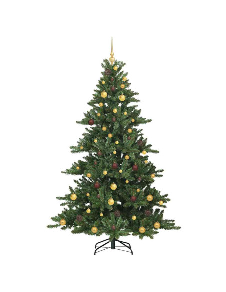 Albero di Natale Artificiale con Rami Pieghevoli Verde 210 cm