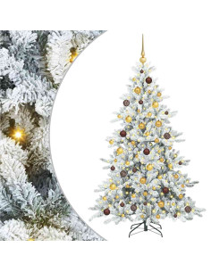Albero di Natale Artificiale con Rami Pieghevoli Bianco 180 cm 2