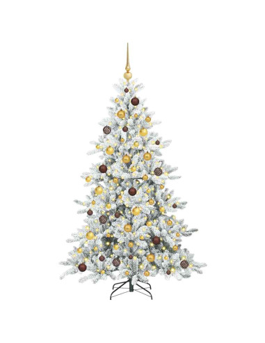 Albero di Natale Artificiale con Rami Pieghevoli Bianco 180 cm