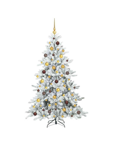 Albero di Natale Artificiale con Rami Pieghevoli Bianco 180 cm