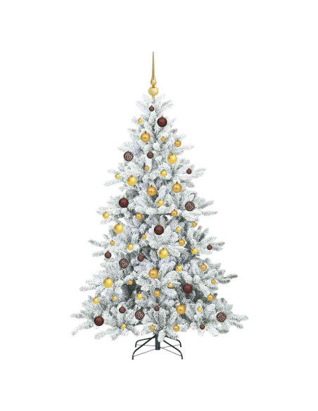 Albero di Natale Artificiale con Rami Pieghevoli Bianco 180 cm