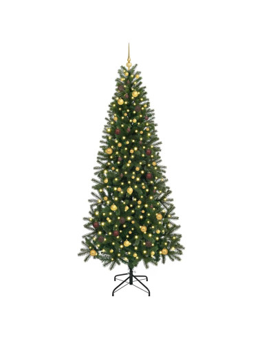 Albero di Natale artificiale con 300 LED Verde 240 cm PE e PVC