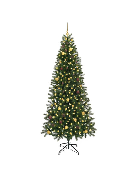 Albero di Natale artificiale con 300 LED Verde 240 cm PE e PVC