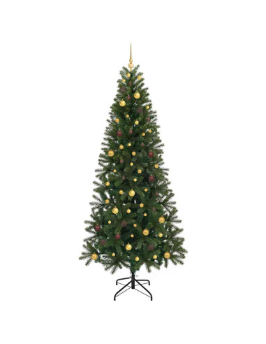 Albero di Natale artificiale con 300 LED Verde 240 cm PE e PVC