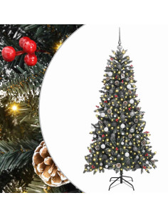 Albero di Natale artificiale con 300 LED Verde 210 cm 2