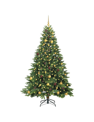 Albero di Natale artificiale con 300 LED Verde 210 cm PE e PVC