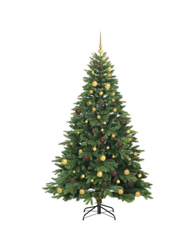 Albero di Natale artificiale con 300 LED Verde 210 cm PE e PVC