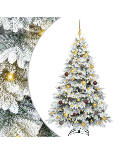 Albero di Natale artificiale con 300 LED Bianco 180 cm PE e PVC 2