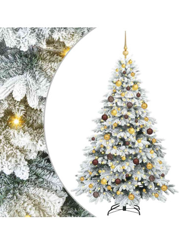 Albero di Natale artificiale con 300 LED Bianco 180 cm PE e PVC