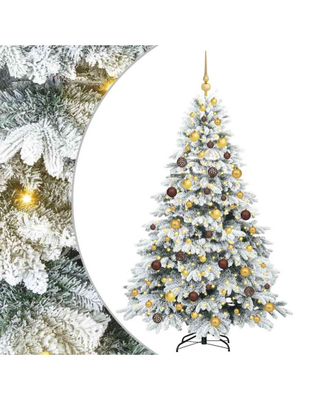 Albero di Natale artificiale con 300 LED Bianco 180 cm PE e PVC