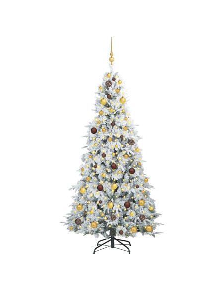 Albero di Natale Artificiale con Rami Pieghevoli Bianco 210 cm