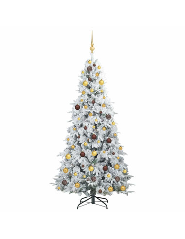 Albero di Natale Artificiale con Rami Pieghevoli Bianco 210 cm