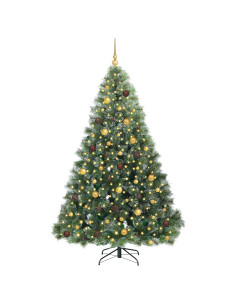 Albero di Natale artificiale con 300 LED Verde 210 cm PE e PVC 2