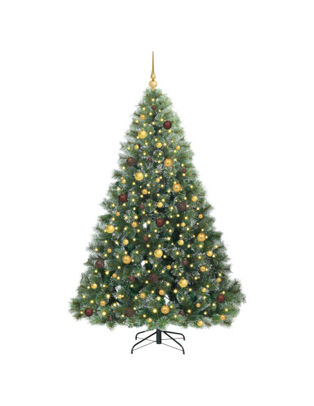 Albero di Natale artificiale con 300 LED Verde 210 cm PE e PVC