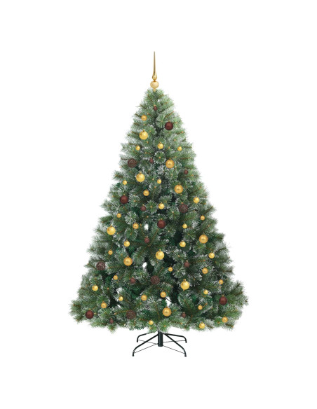 Albero di Natale artificiale con 300 LED Verde 210 cm PE e PVC