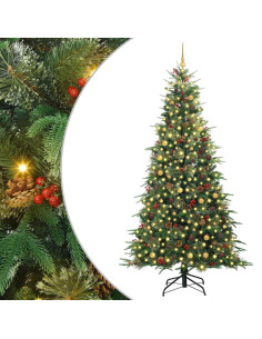 Albero di Natale Artificiale con Rami Pieghevoli Verde 240 cm 2