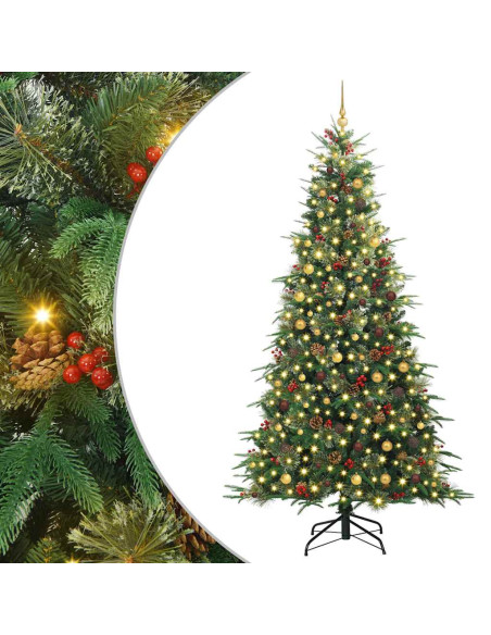 Albero di Natale Artificiale con Rami Pieghevoli Verde 240 cm