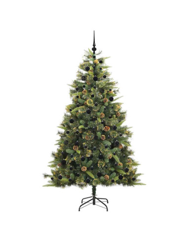 Albero di Natale artificiale pieghevole con coni Verde 210 cm