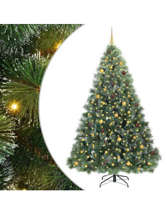 Albero di Natale artificiale con 300 LED Verde 240 cm PE e PVC 2